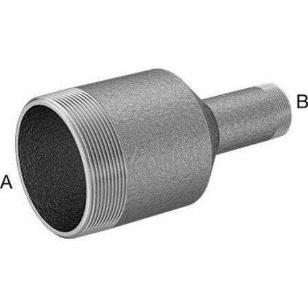 BSC PREFERRED Thick-Wall Pipe Nipple Reducer Galvanized Iron Threaded on Both Ends 4 x 1-1/2 NPT 7818K257